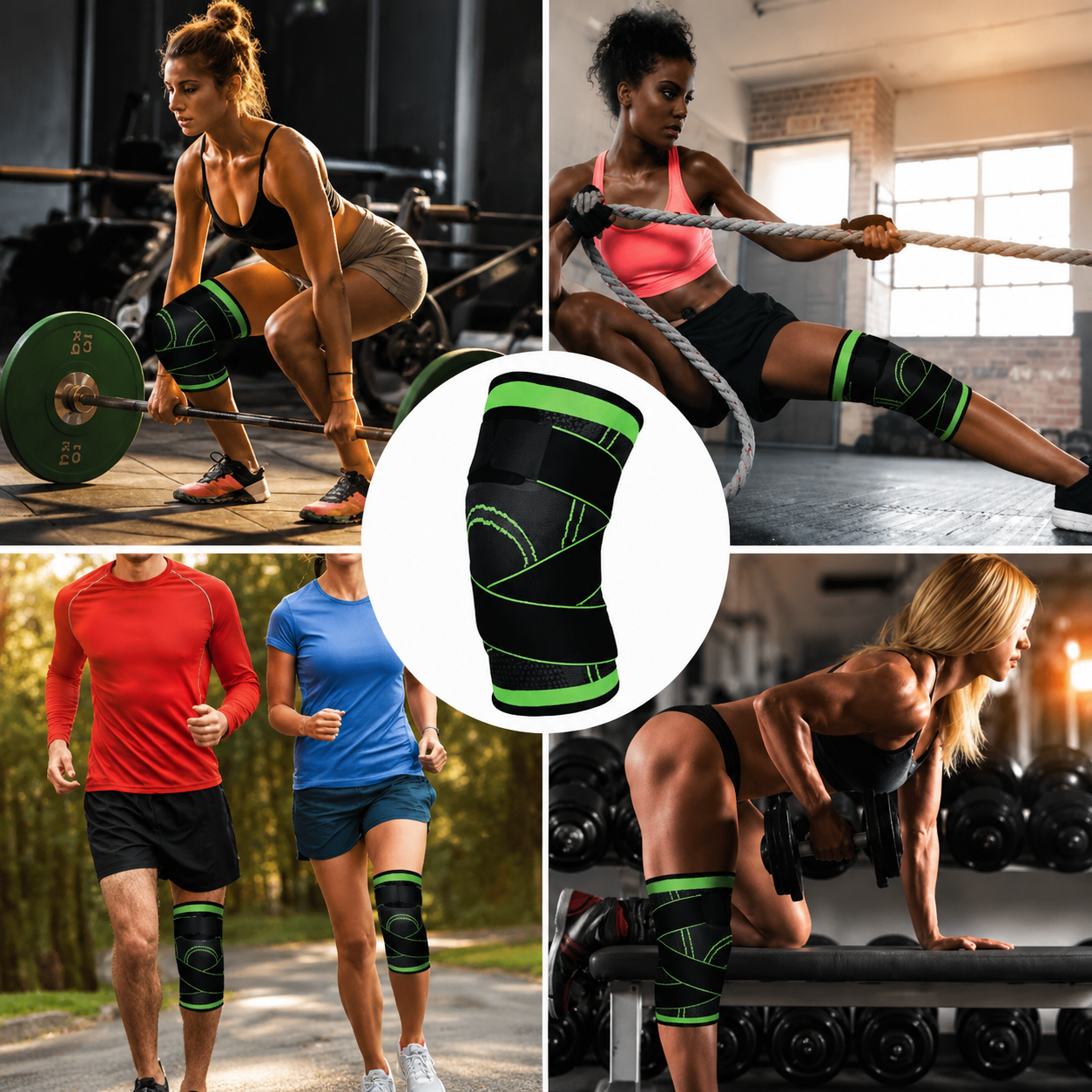 🔥🦵 Rodillera Elástica Ortopédica 360° con Doble Cinta Ajustable | Pack x2 💪⭐✨