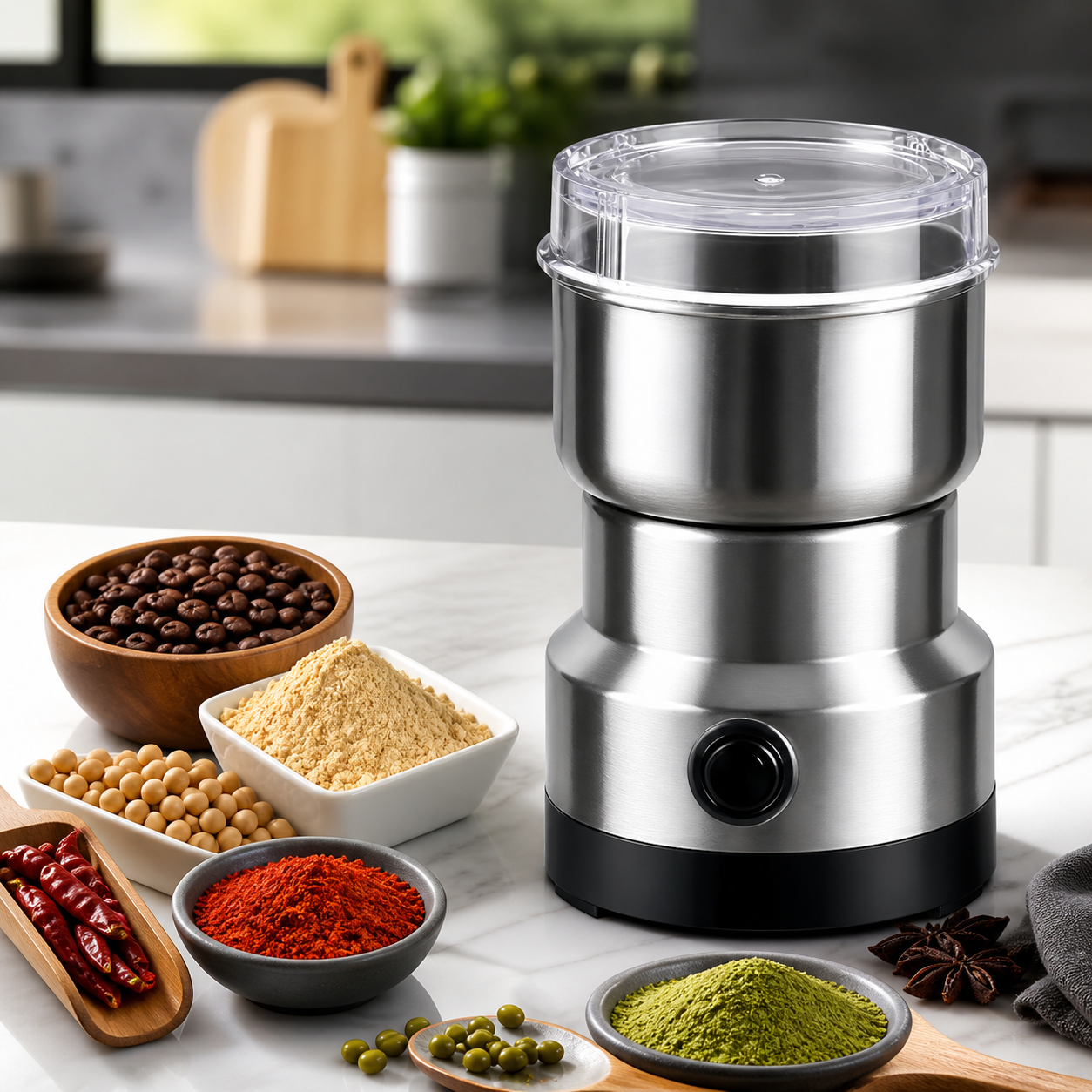 ⚡🌾 Mini Molino Eléctrico de Granos🔪 Con Cuchilla de Acero Inoxidable // Oferta Especial 🔥💰
