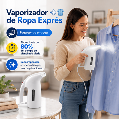 Vaporizador de Ropa Exprés Portátil 💨👕✨ Ropa sin arrugas en minutos🎯