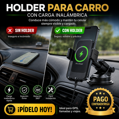 🚗⚡📱 Soporte Inteligente para Móvil con Carga Inalámbrica