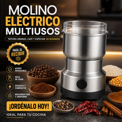 ⚡🌾 Mini Molino Eléctrico de Granos🔪 Con Cuchilla de Acero Inoxidable // Oferta Especial 🔥💰