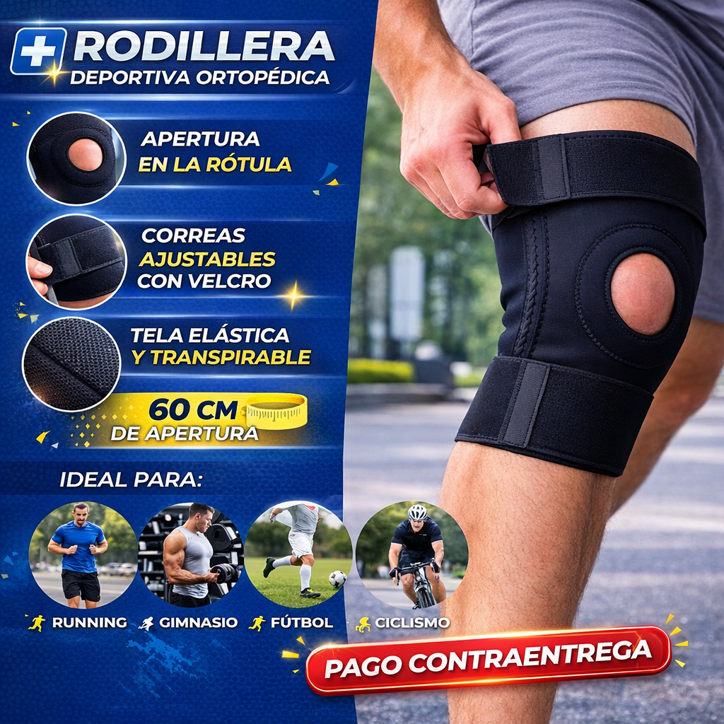 Rodillera Rotula Abierta – Soporte y Comodidad 🏃‍♂️🛡️