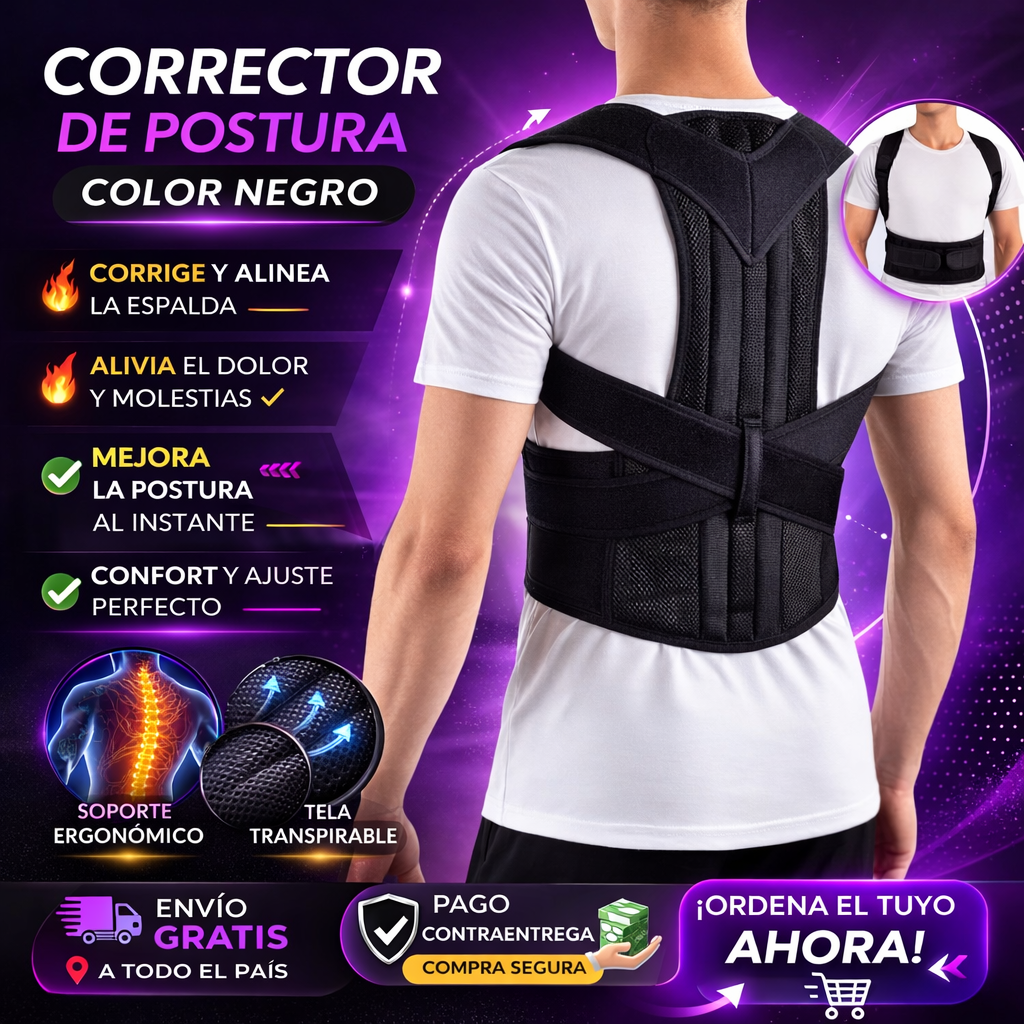 🧍‍♂️CINTURÓN  CORRECTOR DE POSTURA AJUSTABLE