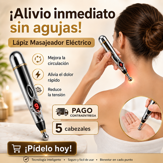 ⚡✨ Lápiz de Acupuntura Eléctrico – Alivio y Relajación Instantánea 💆‍♀️🔥 5 cabezales