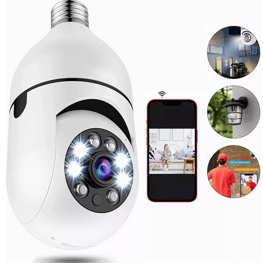 🔐 Cámara de Bombillo 360° – Seguridad Inteligente para tu Hogar