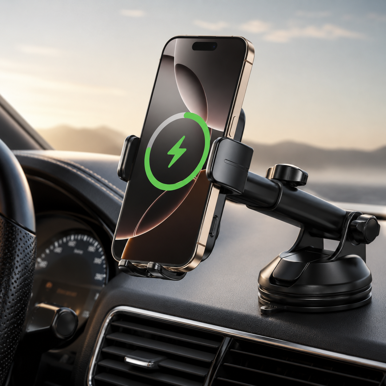 🚗⚡📱 Soporte Inteligente para Móvil con Carga Inalámbrica