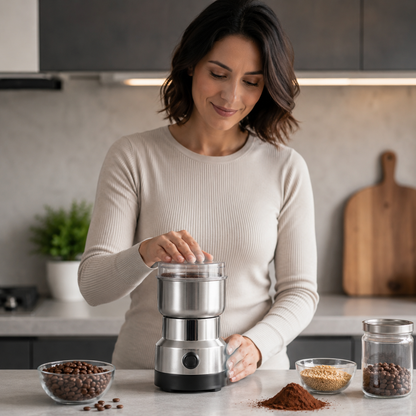 ⚡🌾 Mini Molino Eléctrico de Granos🔪 Con Cuchilla de Acero Inoxidable // Oferta Especial 🔥💰
